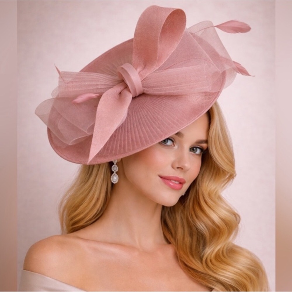 KY Derby Oaks Easter Church Pink Fascinator Bow Hat